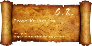 Orosz Krisztina névjegykártya